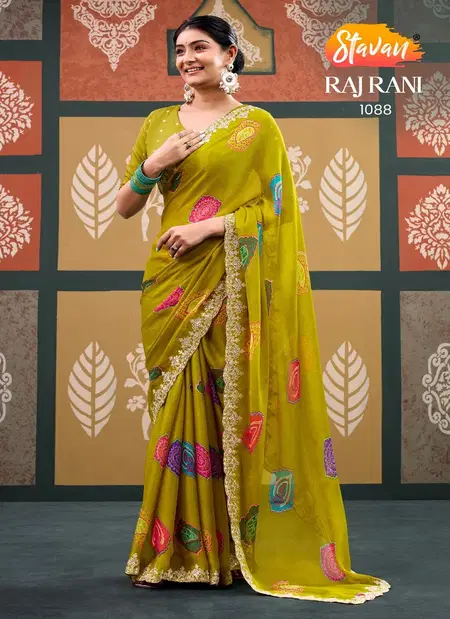 Rajrani By Stavan Sparkal Chiffon With Embroidery Work Saree Online Wholesale